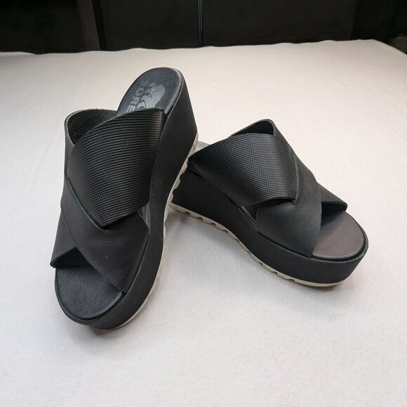 Sorel Cameron Flatform Mule in Black/White Size 7 - Picture 3 of 10